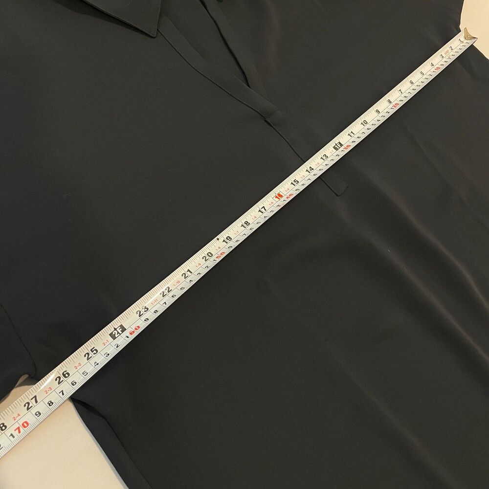 ~ J.Jill 2x Wearever Dress Black Vneck Tunic Above Knee Long Sleeve Pleated Slit - Picture 10 of 14